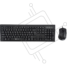 Комплект клавиатура+мышь Oklick 600M проводной, USB, 1200 DPI, чёрный
