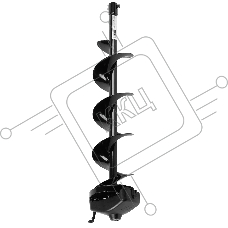 Шнек для льда Denzel IR-150, диаметр 150 мм, длина 800 мм, соединение 20 мм, съемный нож