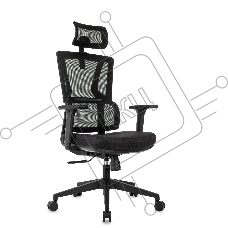 Кресло руководителя Бюрократ MC-711N-H черный, сетка/ткань, с подголов. крестов. пластик Кресло руководителя Бюрократ MC-711N-H черный, сетка/ткань, с подголов. крестов. пластик