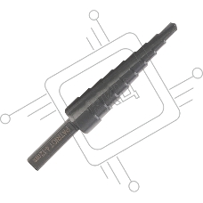 Сверло PATRIOT по металлу ступенчатое 4-12 мм, HSS, упаковка блистер