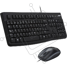 Комплект Logitech Desktop MK120 (920-002589) клавиатура K120 черная, мышь M100, цвет черный, USB, RTL (неоригинальная гравировка)