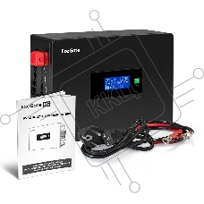 Комплект ИБП EX295992RUS + батарея 120Aч EX285657RUS 1шт (инвертор, синус, для котла, PF=1, настенный) ExeGate IdealSine SR-600.LCD.2SH <600VA/600W, чистая синусоида, цветной LCD-дисплей, 2*Schuko, крепление настенное, Black> + батарея ExeGate HRL 12-120 