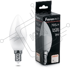 Лампа светодиодная Feron PRO LB-1309 (38061) 9 вт Е14 дневной матовая свеча