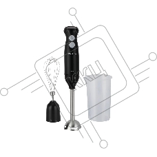 Блендер погружной Blackton Bt HB733SS черный/серый, 1000 Вт, плавная регулировка скорости, турбо