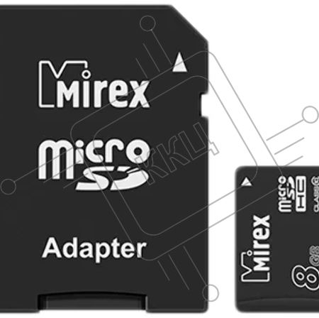 Флэш карта microSD 8Gb Mirex (class 10) с адаптером