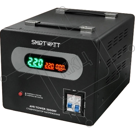Напольный стабилизатор напряжения SMARTWATT AVR TOWER 3000RF (140W - 260W, 3000VA, 3 кВт, 50-60 Гц, LED-дисплей, релейны