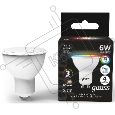 Лампа cветодиодная Gauss 101106406 MR16 6W GU10 RGBW+димирование