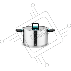 Кастрюля LARA LR02-244 с крышкой, нержавеющая сталь, 5-слойное капсул. индукц. дно, складные ручки 5 л