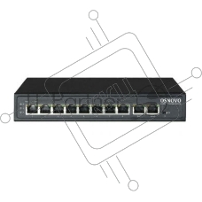 Коммутатор OSNOVO SW-21000(120W), 8×100 Мбит/с PoE + 2×100 Мбит/с, неуправляемый