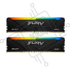 Оперативная память Kingston 32GB DDR4 2666MHz DIMM FURY Beast Black RGB PnP KF426C16BB12AK2/32 kit 2x16Gb, CL16, 1.2V 288-pin Non-ECC