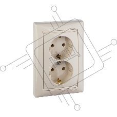 Электроустановочные изделия Legrand Legrand 774370 Розетка двойная (моноблок) Valena с заземлением (слоновая кость)