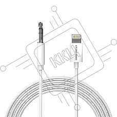 Кабель аудио MORE CHOICE (4610196409820) UK28i AUX 3.5mm Lightning 8-pin 1м, белый