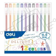 Набор ручек гелевых Deli Delight EG119-12C, ассорти чернила (12шт)