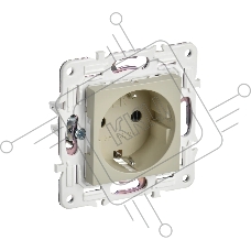 Розетка IEK SKANDY SK-R05B (SK-R11-16-K10) с заземлением, без защитных шторок 16А, бежевый