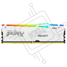 Оперативная память Kingston Fury Beast, DDR5, 16GB (1x16GB), 6000MHz, CL36, с радиатором, RGB, белый