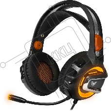 Гарнитура Crown CMGH-3003 чёрный/оранжевый, проводная, подсветка