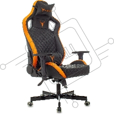 Кресло игровое Knight OUTRIDER черный/оранжевый ромбик эко.кожа с подголов. крестовина металл