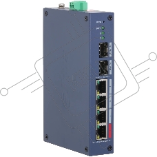 Коммутатор Dahua DH-CHS4206-4ET-90 4-портовый PoE управляемый 4 RJ45 10/100Мбит/с (PoE/PoE+/Hi-PoE), 2 SFP 1000Мбит/с (uplink);  PoE: порт 1 до 90Вт IP30, IK06; монтаж на DIN-рейку