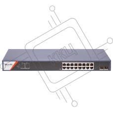 Коммутатор Hikvision DS-3E1518P-SI-16P2F, 16×1 Гбит/с PoE+ + 2×1 Гбит/с SFP, управляемый