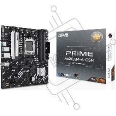 Материнская плата ASUS PRIME A620M-A-CSM, AM5, AMD A620, 4xDDR5, 4xSATA, 2xM.2, 1xPCIe 4.0 x16, 2xPCIe 3.0 x1, 1xVGA, 1xHDMI, 1xDP, 1x1Gb LAN, 2xUSB-A 5Gbps, 4xUSB-A 2.0, 3x3.5 мм, 7.1, mATX