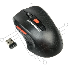 Мышь беспроводная Nakatomi MRON-07U черный, 1600 dpi, радиоканал, USB, кнопки - 5