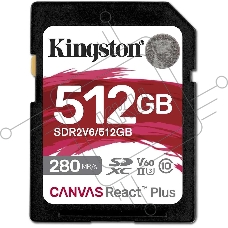 Флеш карта SDXC Kingston SDR2V6/512GB Canvas React Plus w/o adapter 512GB