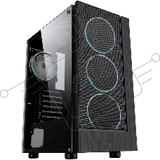 Компьютерный корпус AeroCool / Formula F-33RGb черный без БП ATX 3x120мм 2xUSB 2.0 1xUSB 3.0 audio bott PSU