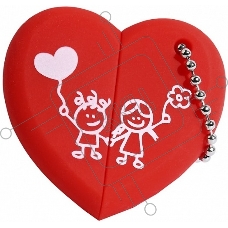 Накопитель USB SmartBuy Wild Heart (SB64GBHeart), 64GB, USB 2.0, R/W 25/15, красный