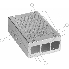 Корпус ACD RA507 Silver Fine Heat Dispersion Aluminium Alloy Case for Raspberry Pi 4B