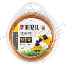Леска для триммера круглая, 2,7мм х 15м, блистер, Россия Denzel Леска для триммера круглая, 2,7мм х 15м, блистер, Россия Denzel