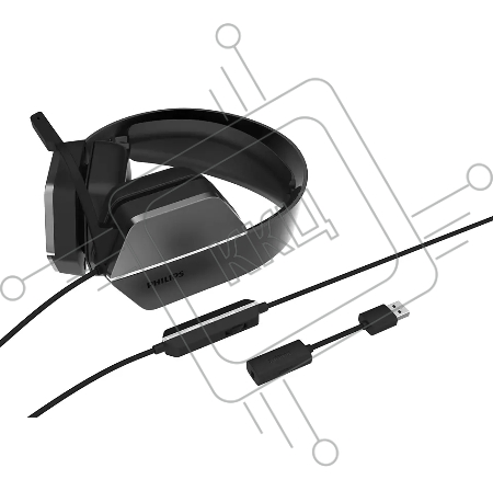 Игровая гарнитура Philips TAG4106BK, DTS Headphone:X 2.0, USB + провод 3,5 мм, Излучатели 50 мм / управление, Съемный однонаправленный микрофон, чёрный