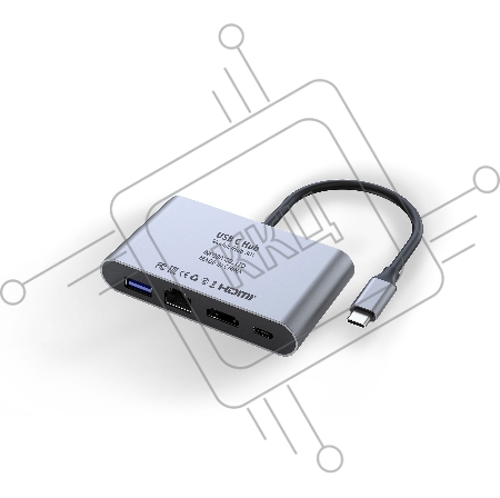 Распределитель Infobit [iHub 301] 3 подключения через 1 кабель USB-С