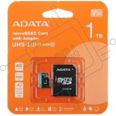 Флеш карта ADATA AUSDX1TUI3V30SA2-RA1, 1Tb microSDXC Class 10 UHS-I U3 V30S A2 100/80 MB/s (SD адаптер) Флеш карта ADATA AUSDX1TUI3V30SA2-RA1, 1Tb microSDXC Class 10 UHS-I U3 V30S A2 100/80 MB/s (SD адаптер)
