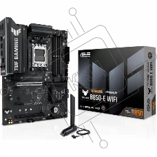 Материнская плата ASUS TUF Gaming B850-E WiFi, AM5, AMD B850, 4xDDR5, 4xSATA, 3xM.2, 1xPCIe 5.0 x16, 1xPCIe 4.0 x16, 1xPCIe x1, 1xDP, 1xHDMI, 2xUSB-C (1x10Gbps, 1x20Gbps), 3xUSB-A 5Gbps, 3xUSB-A 2.0, 1x2.5Gb LAN, Wi-Fi 6E, Bluetooth 5.3, 3x3.5 мм, 7.1, AT