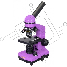 Микроскоп Levenhuk RAINBOW 2L AMETHYST/Аметист Микроскоп с предметным столиком, трехгнездным револьвером, фокусировочным механизмом, двумя источниками света с регулировкой яркости Монокулярная насадка Объективы: 4х, 10х, 40х, Увеличение микроскопа: 64-640
