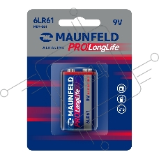 Батарейки Maunfeld PRO Long Life Alkaline 9V(6LR61) MB9-BL1, блистер 1 шт.