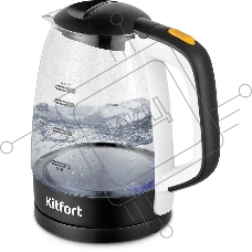 Чайник электрический KITFORT КТ-6632 черный/прозрачный