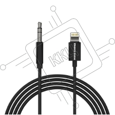 Кабель аудио MORE CHOICE (4610196409837) UK28i AUX 3.5mm Lightning 8-pin 1м, черный