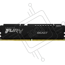 Оперативная память Kingston FURY Beast Black, DDR5, 32GB (1x32GB), 5600 MHz, CL40, с радиатором, чёрный