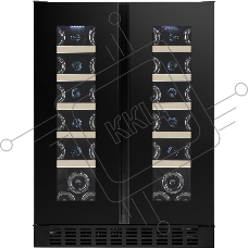 Винный шкаф Temptech OX2DX60DRB черный, 116 л, 2 отсека, 38 бут., класс G