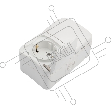Блок из 2 розеток горизонтальный KRANZ Mini OG открытой установки с заземлением, керамика, IP54 белый