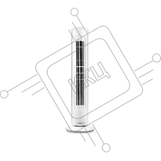Колонный вентилятор BRAYER BR4952WH, механич.упр., вращение 90°, мощность 50Вт, защита от перегрева