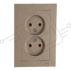 Розетка 2-м AtlasDesign без заземл. 16А в сборе шампань SchE ATN000520
