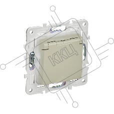 Розетка 1-местная IEK SKANDY SK-R11B (SK-R16-16-44-K10) с заземлением, с защитными шторками и крышкой 16А IP44, бежевый