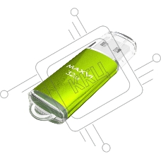 Флешка USB Maxvi MP green (FD32GBUSB20C10MP), 32GB, USB 2.0, R/W 15/5, зеленый