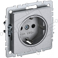 Розетка 1-местная IEK BRITE РС14-1-0-БрА (BR-R14-16-K47) с заземлением, с защитными шторками, 16А, алюминий