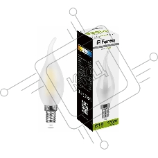 Лампа светодиодная Feron LB-714 (38011) 11 вт Е14 белый матовая свеча на ветру FILAMENT