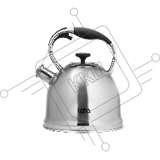 Чайник для плиты LARA LR00-75 (Зеркальный) 3.3л индукц. капс. дно, свисток с кноп. механизмом