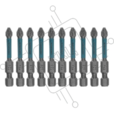Набор бит Gross торсионных PZ2x50 мм, для ударных шуруповертов, отрывн., 10 шт.