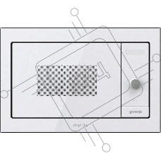 Микроволновая печь Gorenje BM235G1SYW белый, 23 л, 900 Вт, переключатели - поворотный механизм/сенсор